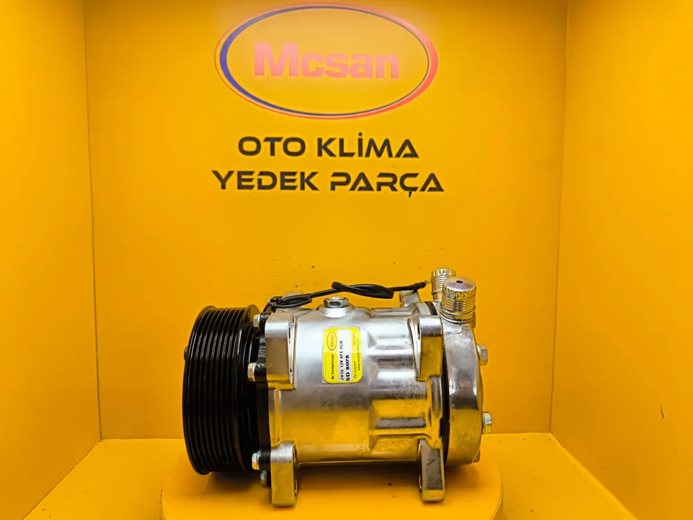 7H15 12v 8Pk Üstten Çıkış İnce Kalın Üniversal Klima Kompresörü SD8028 7H15 12v 8Pk Üstten Çıkış İnce Kalın Üniversal Klima Kompresörü SD8028 - Gorsel 1