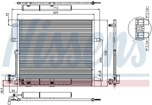 Mercedes ML W164 - GL W461 2005-2011 Klima Radyatörü Kondanser A2515000054 Mercedes ML W164 - GL W461 2005-2011 Klima Radyatörü Kondanser A2515000054 - Gorsel 3